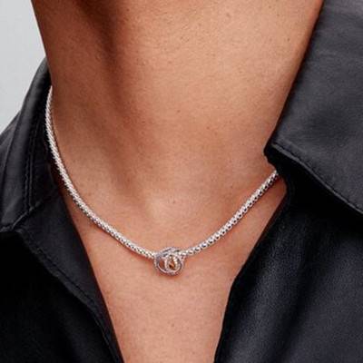 Charm Étoile Croisée Scintillante en Argent 925 et Métal Doré - Pandora