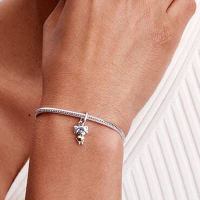 Happy Girl Pendant Charm in 925 Silver and Gold-Plated Metal - Pandora