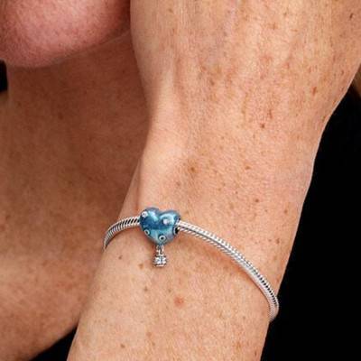 Blue Heart Hot Air Balloon Charm in 925 Silver - Pandora