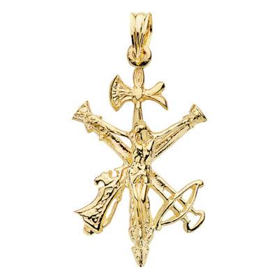 750/1000 Yellow Gold Legionnaire Cross Pendant - Lumiosa