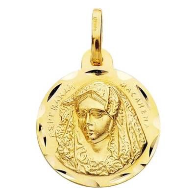 Médaille Scapulaire Vierge Macarena & Christ du Gran Poder, 16mm à 24mm, Or Jaune 750 - Lumiosa