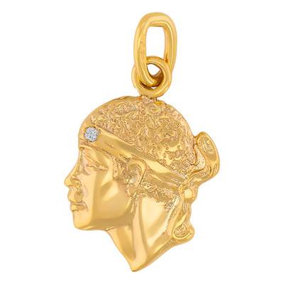 Pendentif Tête de Maure Diamant 0,011 CT, Or Jaune 375 ou 750 - Rosatella
