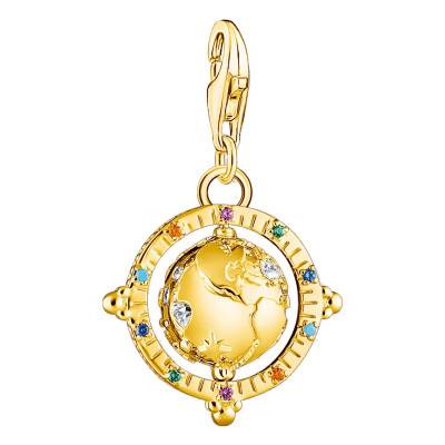 Gold-Plated Multicolored Stone Globe Charm Pendant - 1923-488-7 - Thomas Sabo