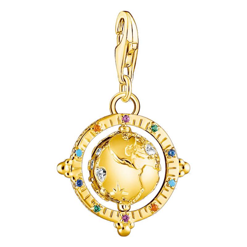Gold-Plated Multicolored Stone Globe Charm Pendant - 1923-488-7 - Thomas Sabo
