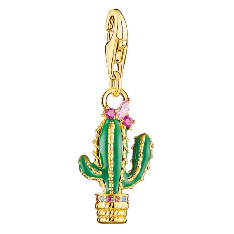 Yellow Gold-Plated Blooming Cactus Charm Pendant - 1928-471-7 - Thomas Sabo