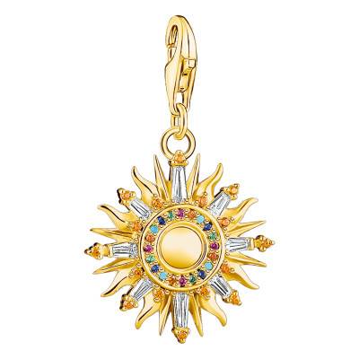 Yellow Gold-Plated & Multicolor Stones Sun Charm Pendant - 1935-488-7 - Thomas Sabo