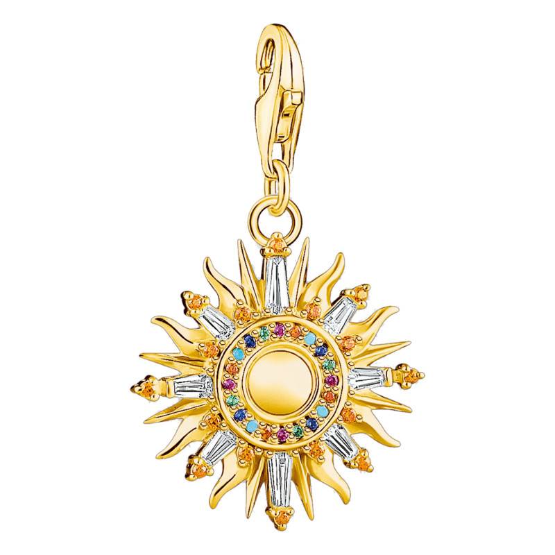 Yellow Gold-Plated & Multicolor Stones Sun Charm Pendant - 1935-488-7 - Thomas Sabo