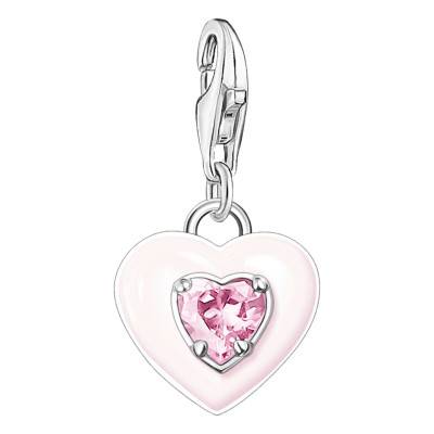 Pendentif Charm Pop Colours Coeur Rose & Argent - 1915-041-9 - Thomas Sabo