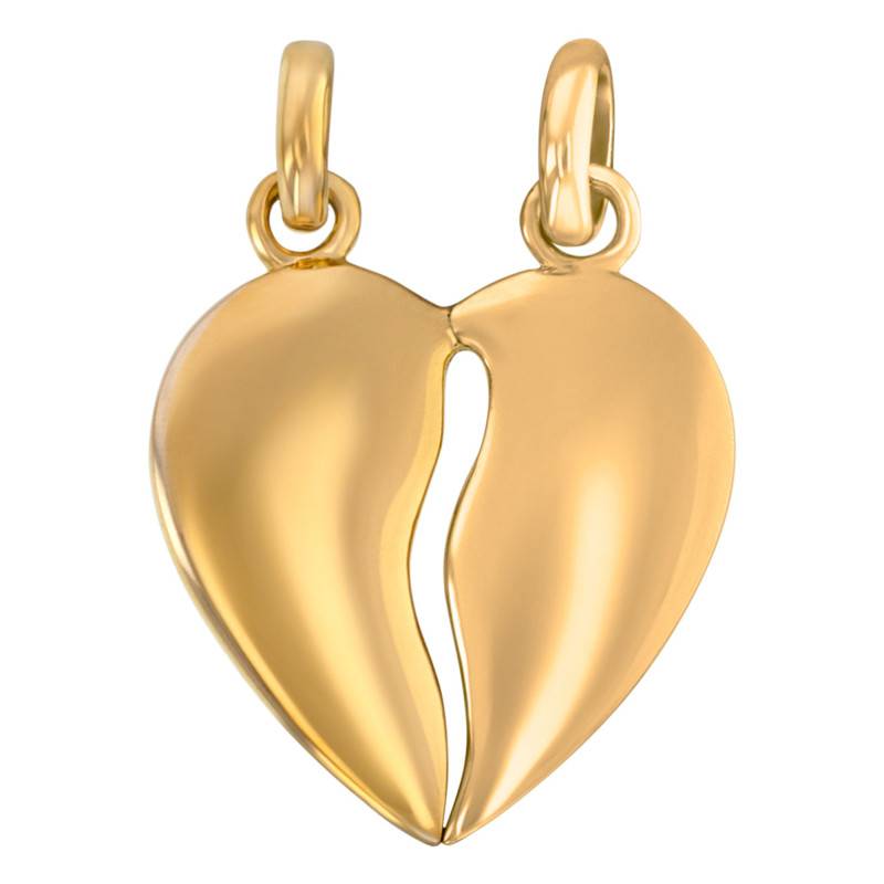 Gold-Plated Heart Pendant 2 Separable Parts, 18 x 16 mm - Naïades