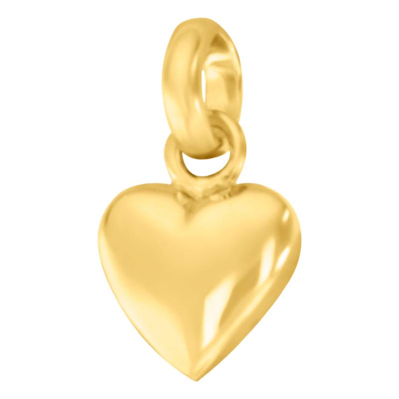 Yellow Gold-Plated Domed Small Heart Pendant - Naïades