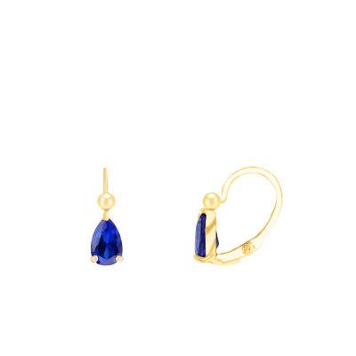 Boucles d'oreilles dormeuses, saphir & Or Jaune 375 ou 750 - Allegoria