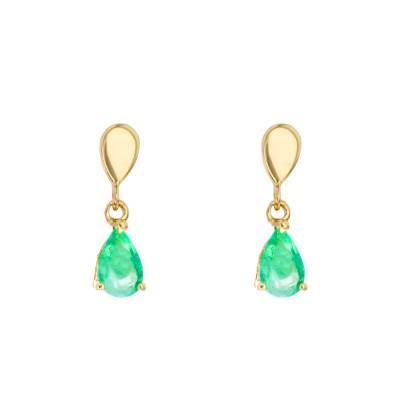 Boucles d'oreilles pendantes, émeraude suspendu & Or Jaune 750 - Allegoria
