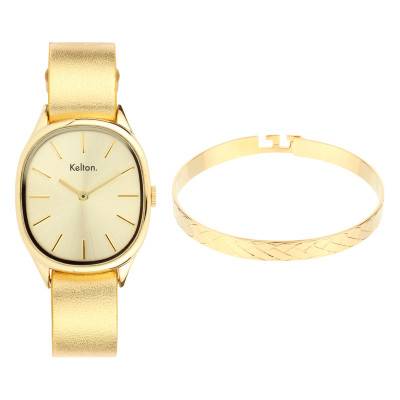 Coffret montre Colorama doré / Jonc Eternity doré Kelton x Nilaï - Kelton