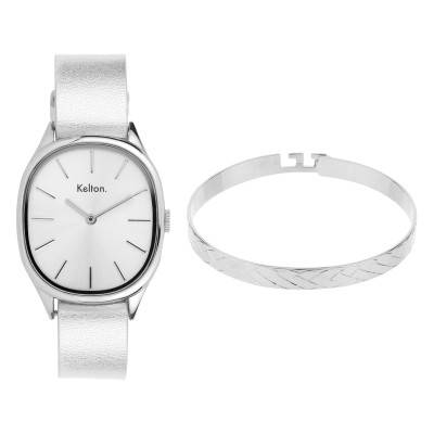 Coffret montre Colorama argenté / Jonc Eternity argenté Kelton x Nilaï - Kelton