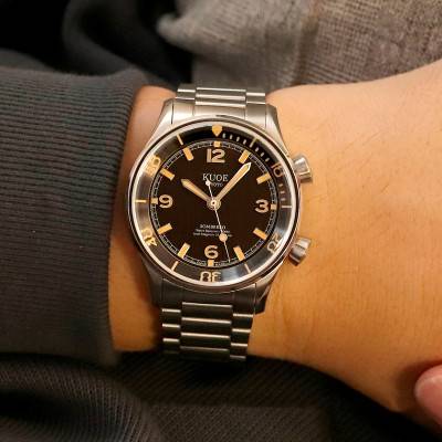 Sombrero 90-011 Black Linen Textured Dial Watch - Kuoe Kyoto