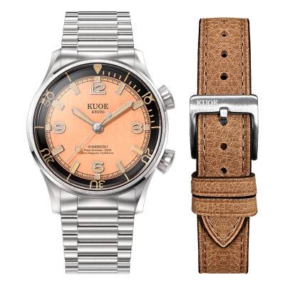 Sombrero 90-011 Salmon Linen Textured Dial Watch - Kuoe Kyoto