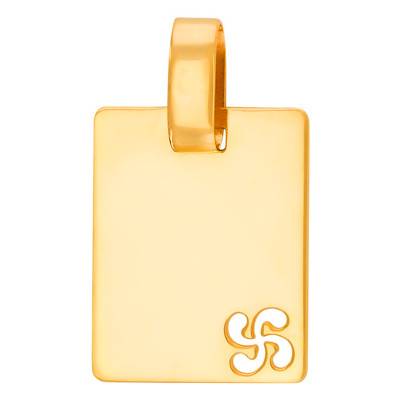 Plaque Rectangulaire Ajourée Motif Basque, Or Jaune 375 ou 750 - Rosatella