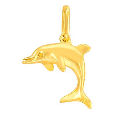 Yellow Gold Dolphin Pendant - Vandona