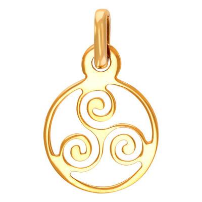 Yellow Gold 375 or 750 Round Openwork Triskel Plate Pendant - Rosatella