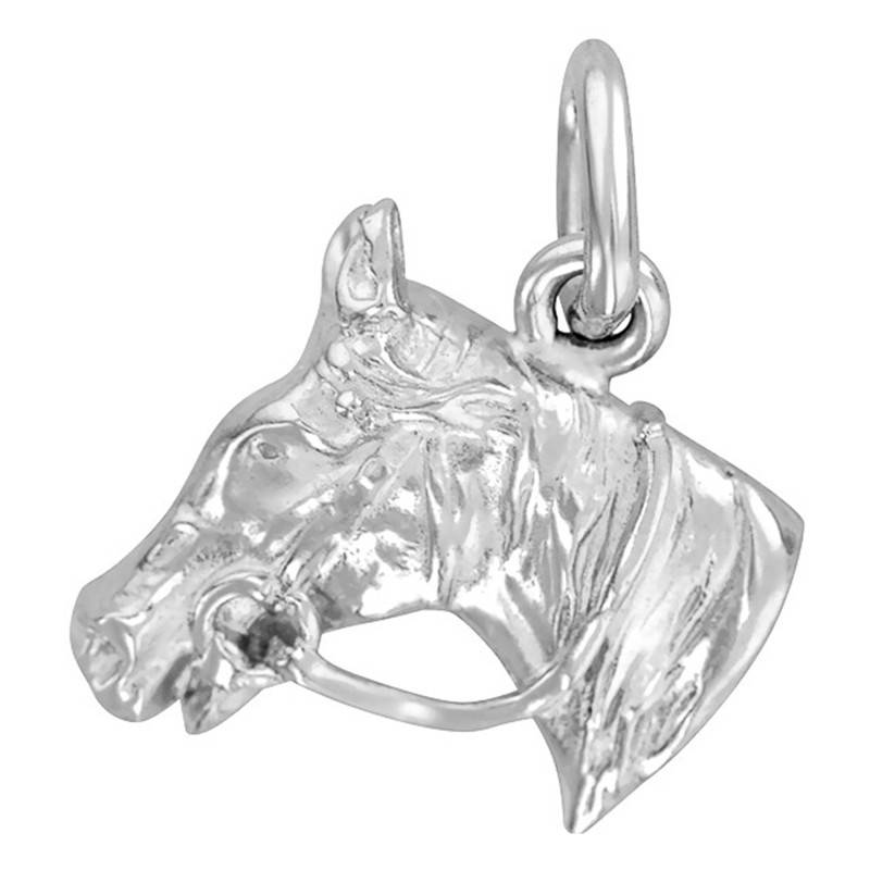 White Gold Horse Head Pendant - Vandona
