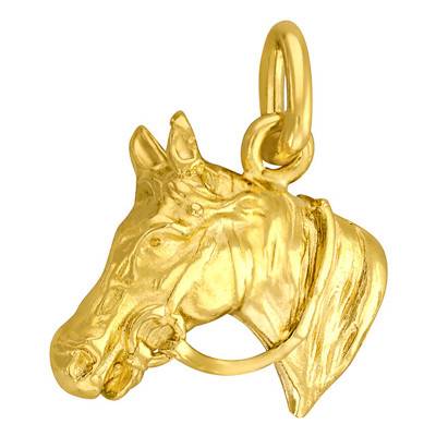 Yellow Gold 375 or 750 Horse Head Pendant - Vandona