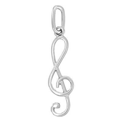 Pendentif Clé de Sol Or Blanc - Vandona