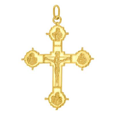 Yellow Gold Arlésienne Cross Pendant - Vandona