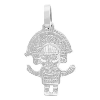 White Gold Inca Sun God Pendant - Vandona