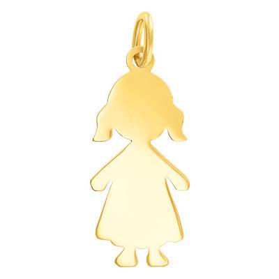 Pendentif Fille en Or Jaune 375 ou 750 - Vandona