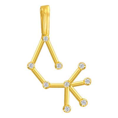 Pendentif Constellation Scorpion en Or Jaune 375 ou 750 - Vandona