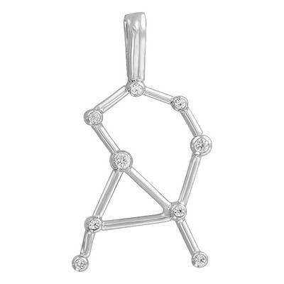 Pendentif Constellation Gémeaux en Or Blanc 375 ou 750 - Vandona