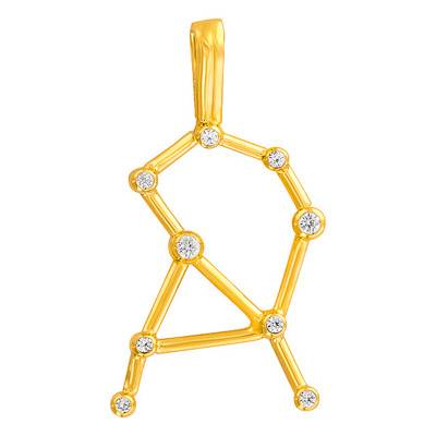 Pendentif Constellation Gémeaux en Or Jaune 375 ou 750 - Vandona