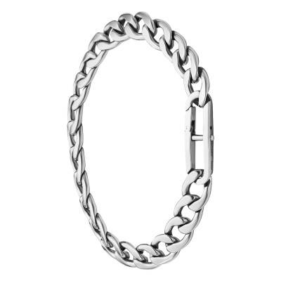 Bracelet Chaîne Héritage D- Link en Acier, Longueur 19 cm, Largeur 10 mm - Fossil