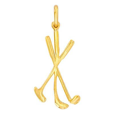 Yellow Gold Golf Club Pendant - Vandona