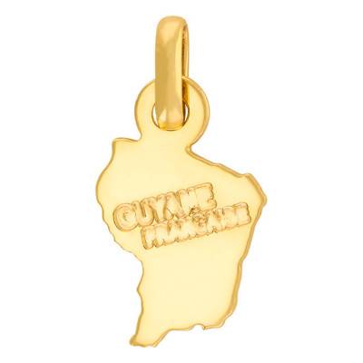 Pendentif Carte de Guyane Gravée, Or Jaune 375 ou 750 - Rosatella
