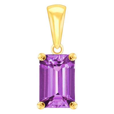Pendentif Amethyste Or forme Emeraude - Aurora