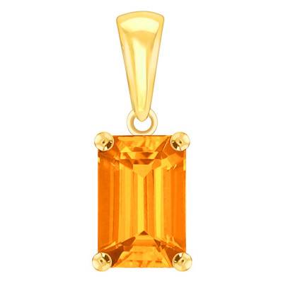 Pendentif Citrine Or forme Emeraude - Aurora