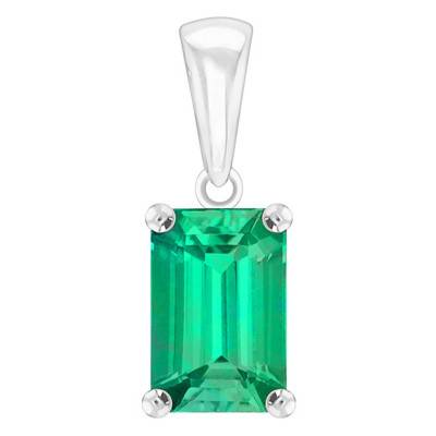 Pendentif Emeraude Or blanc forme Emeraude - Aurora