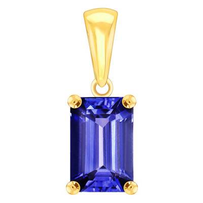 Pendentif Iolite Or forme Emeraude - Aurora