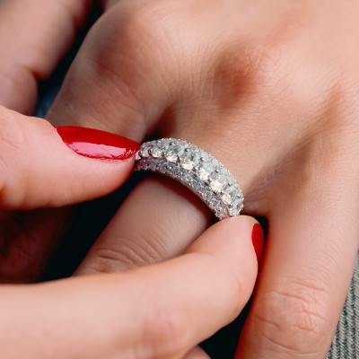 Alliance en Platine & Diamants 2 ct, Largeur 3,70 mm - Alliantine