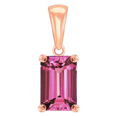 Fuchsia Rose Gold Rhodolite Pendant - Aurora