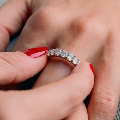 Alliance en Platine & Diamants 1,30 ct, Largeur 1,95 mm - Alliantine