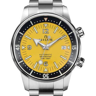 Milus Archimedes Aqua Steel Yellow Stone Watch - Milus