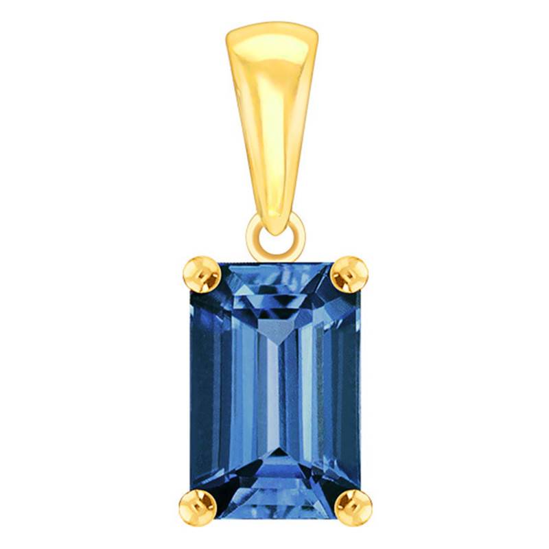 Yellow Gold & London Blue Topaz Pendant - Aurora