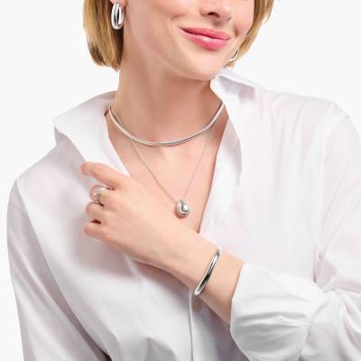 "925 Sterling Silver Bold Élégance Drop Necklace, Length 45 cm to 50 cm, Width 1.50 mm - KE2281-001-21" - Thomas Sabo