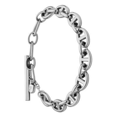 Bracelet Chaîne Héritage D-Link en Acier, Longueur 15 à 20 cm, Largeur 8 mm - Fossil
