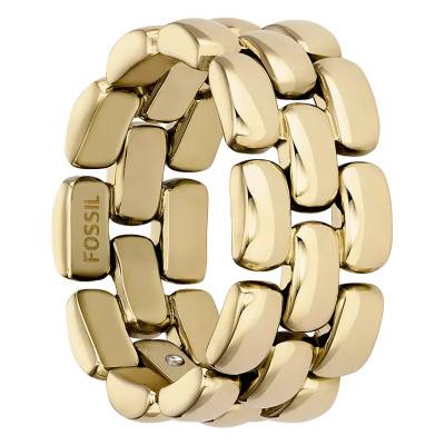 Gold-Tone Steel Arden Watch Links Ring - Fossil