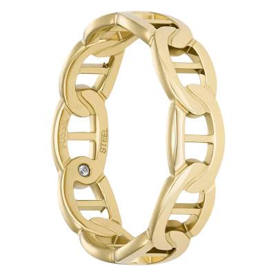 Bague Heritage D-Link en Acier Doré - Fossil