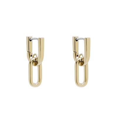 Boucles d'oreilles Heritage D-Link en Acier Doré - Fossil