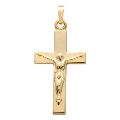 Pendentif Croix Christ en Or Jaune 375 - Vandona
